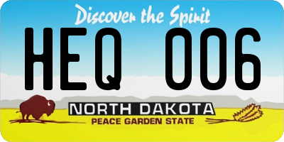 ND license plate HEQ006