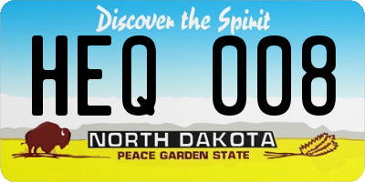 ND license plate HEQ008