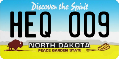 ND license plate HEQ009