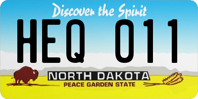 ND license plate HEQ011