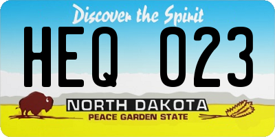 ND license plate HEQ023