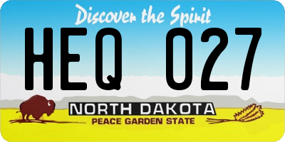 ND license plate HEQ027
