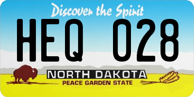 ND license plate HEQ028