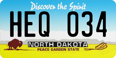 ND license plate HEQ034
