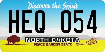 ND license plate HEQ054