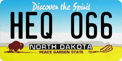 ND license plate HEQ066