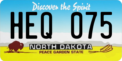 ND license plate HEQ075