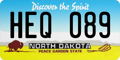 ND license plate HEQ089
