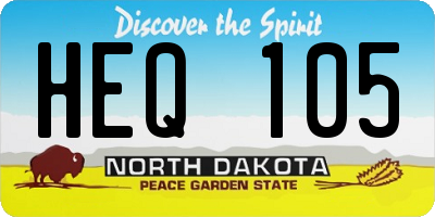 ND license plate HEQ105