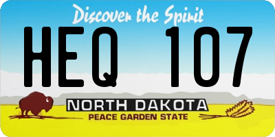 ND license plate HEQ107