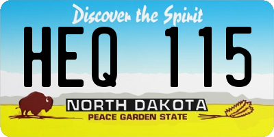 ND license plate HEQ115
