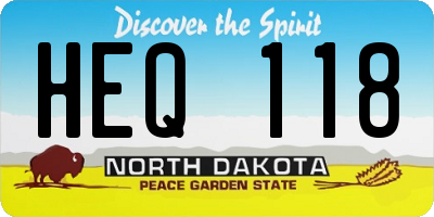 ND license plate HEQ118