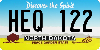 ND license plate HEQ122
