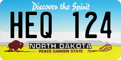 ND license plate HEQ124