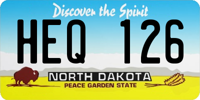 ND license plate HEQ126