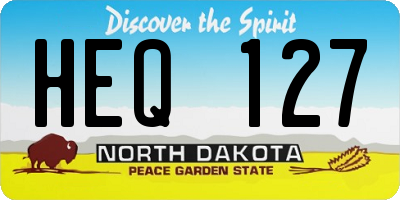 ND license plate HEQ127