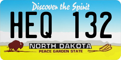 ND license plate HEQ132