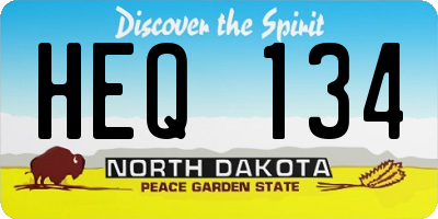 ND license plate HEQ134