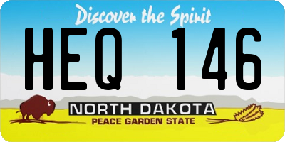 ND license plate HEQ146