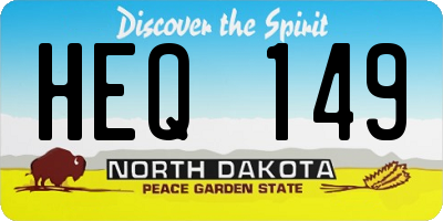 ND license plate HEQ149