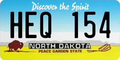 ND license plate HEQ154