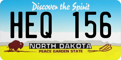 ND license plate HEQ156