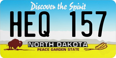 ND license plate HEQ157