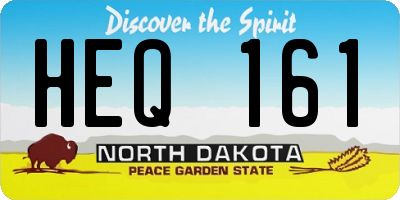 ND license plate HEQ161