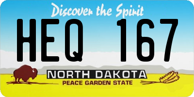 ND license plate HEQ167