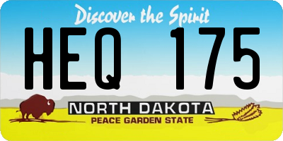 ND license plate HEQ175