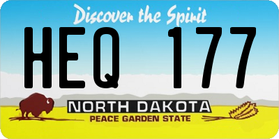 ND license plate HEQ177
