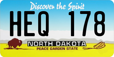 ND license plate HEQ178