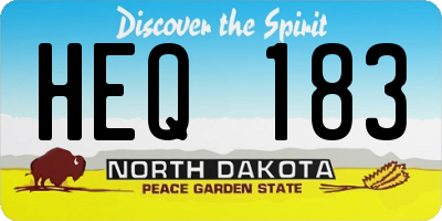 ND license plate HEQ183