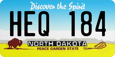 ND license plate HEQ184