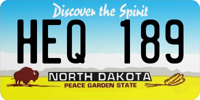 ND license plate HEQ189