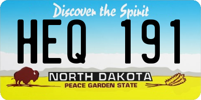 ND license plate HEQ191