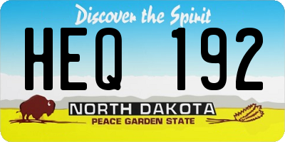ND license plate HEQ192