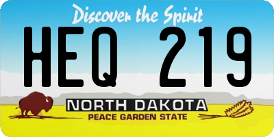 ND license plate HEQ219