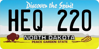 ND license plate HEQ220