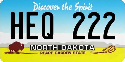 ND license plate HEQ222