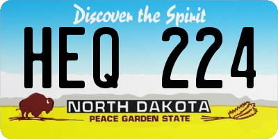 ND license plate HEQ224