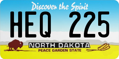 ND license plate HEQ225