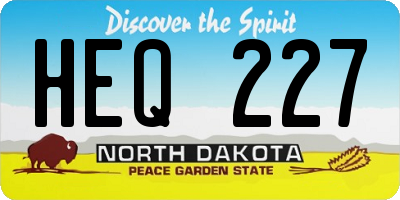 ND license plate HEQ227