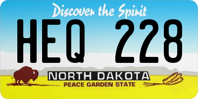 ND license plate HEQ228
