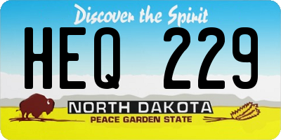 ND license plate HEQ229