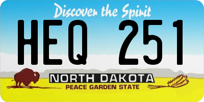ND license plate HEQ251