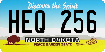 ND license plate HEQ256