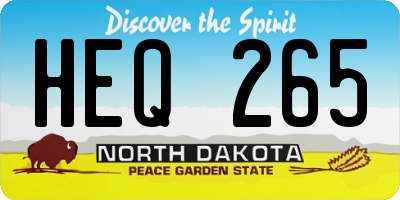 ND license plate HEQ265