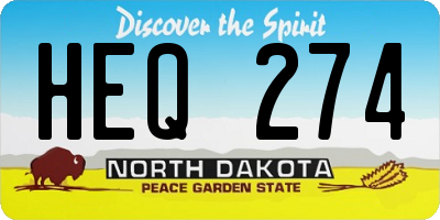 ND license plate HEQ274