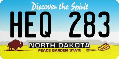 ND license plate HEQ283